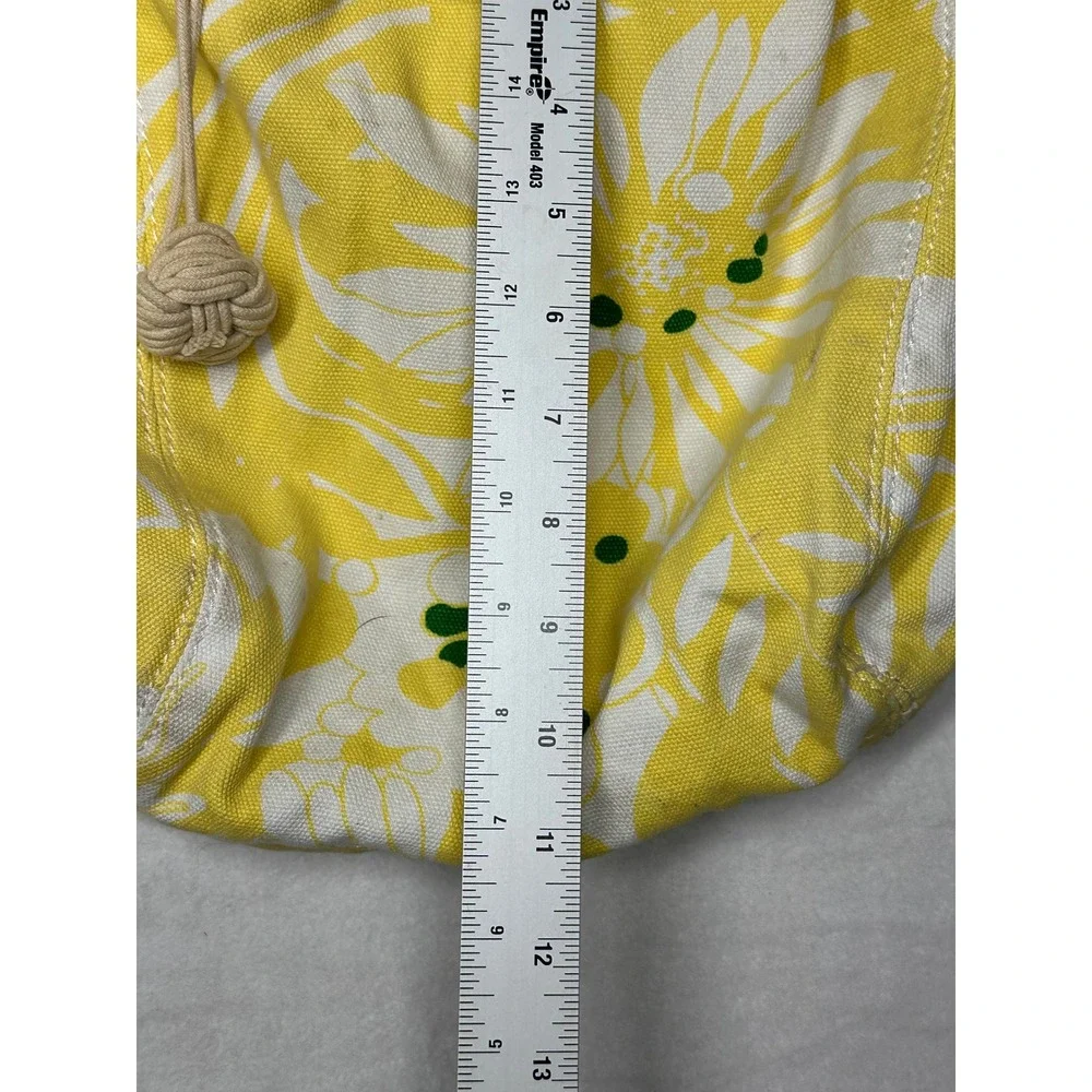 Tommy Hilfiger Yellow White Floral Canvas Hobo‎ Shoulder Bag